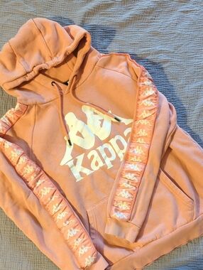 Kappa Pink Pullover Hoodie with White Logo